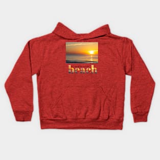 Tropical summer sunrise at the beach Kids Hoodie